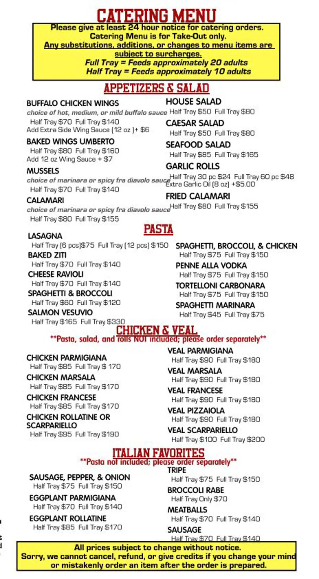 menu